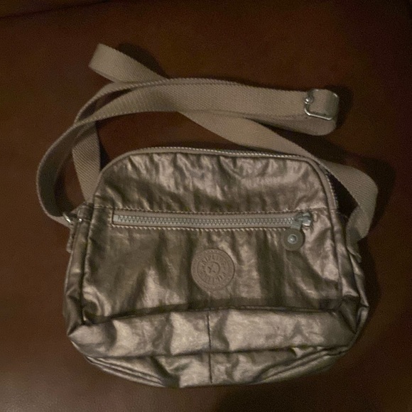 Kipling Handbags - KIPLING Cara Sparkly Gold Nylon Shoulder Bag Purse Crossbody